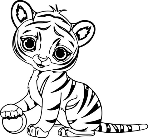 small cute tiger coloring page wecoloringpagecom