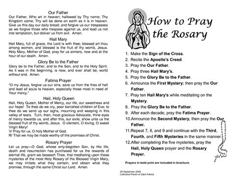 printable rosary prayer cards printable templates