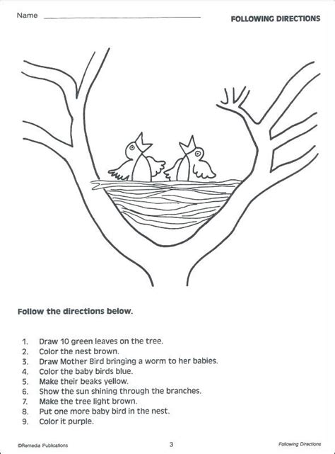 directions coloring worksheet pages  direction