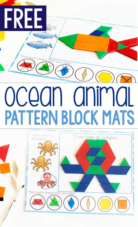 kids love  pattern block mats pattern blocks activities ocean
