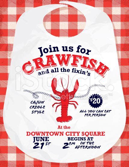 vector illustration   crawfish boil invitation design template