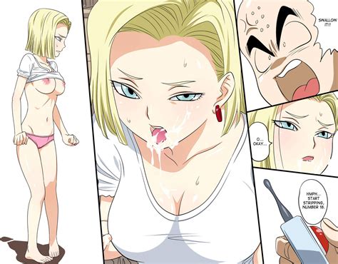 story hen android 18 always gets very horny when she sees krillin walking around with no pants