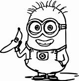 Coloring Minions Color Minion Pages Kids sketch template