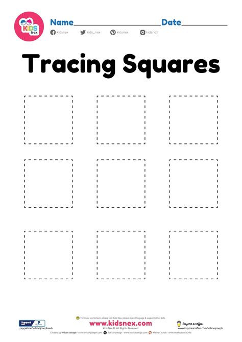tracing square shapes worksheet  printable