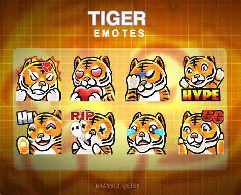 tiger twitch emotes tiger twitch emotes etsy twitch tiger love etsy