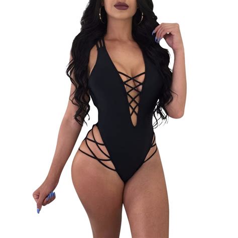 2018 new strappy backless bodysuit women black sleeveless summer beach