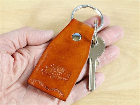 truck keychain leather keychain fathers day gift  dad etsy