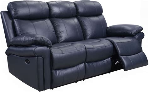 shae joplin blue leather power reclining sofa  luxe leather coleman furniture