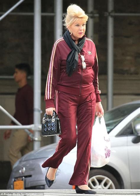 ivana trump dons  ponytail  adidas tracksuit  nyc daily mail