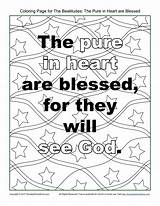 Coloring Pages Heart Beatitudes Colouring Sheets Bible Printable Pure Activities Kids Choose Board Children sketch template
