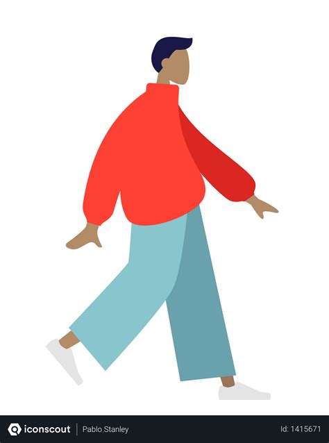 walking man illustration   png vector format