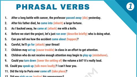 complete guide  phrasal verbs  english eslbuzz