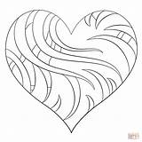 Heart Coloring Pages Intricate Printable Print Hearts Color Drawing Adult sketch template