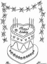 Birthday Cake Coloring Pages Printable A764 Happy Step Getdrawings Drawing sketch template