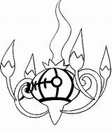 Chandelure Lampent Pokémon Coloriages Malvorlagen Morningkids sketch template