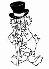 Scrooge Mcduck Coloring Thinking Hard Kids sketch template