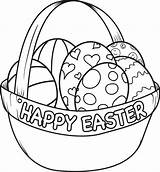 Easter Egg Coloring Pages Eggs Basket Choose Board Clipart sketch template