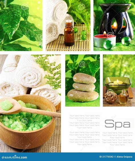 spa collage stock photo image  bamboo gentle bath