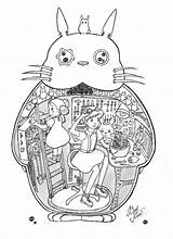 Miyazaki Coloring Pages Hayao Ghibli Studio Template Truy Cập sketch template