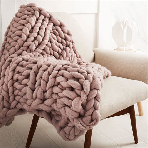 Welcombe Chunky Hand Knitted Throw By Lauren Aston