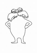 Lorax Seuss Moustache Coloringhome Grinch Bears Humming Azcoloring Kategorien sketch template