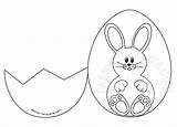 Easter Egg Bunny Inside Cracked Template sketch template