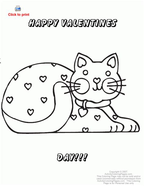 cat valentine coloring pages valentine day cats printable