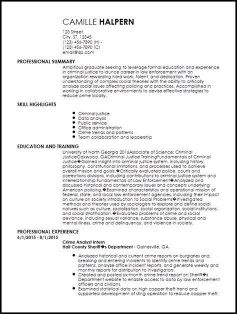 entry level law enforcement resume  resume
