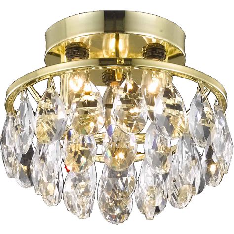 semi flush mount crystal chandelier