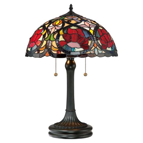 larissa red rose stained glass tiffany table lamp ideas4lighting