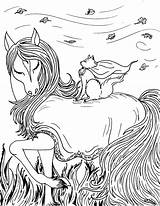 Coloring Pages Fantasy Coloring4free Horse Cat Related Posts sketch template