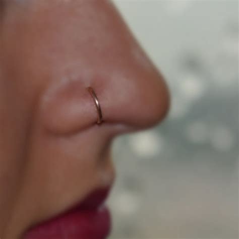 Nose Ring Gold Nose Hoop 18g Cartilage Earring Helix Etsy