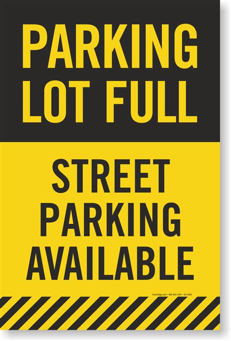 parking full street parking  sign insert sku