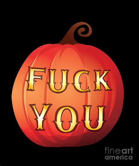 explicit halloween costume fuck you rude pumpkin digital art by martin