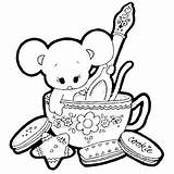Embroidery Teacup Stamps Digi Rubbernecker sketch template