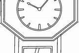 Clock Coloring Pages Pendulum sketch template