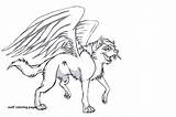 Wolf Winged Coloring Pages Wolves Cat Lineart Wings Deviantart Cats Animals Template Sketches Face Getcolorings Color Fantasy Printable sketch template