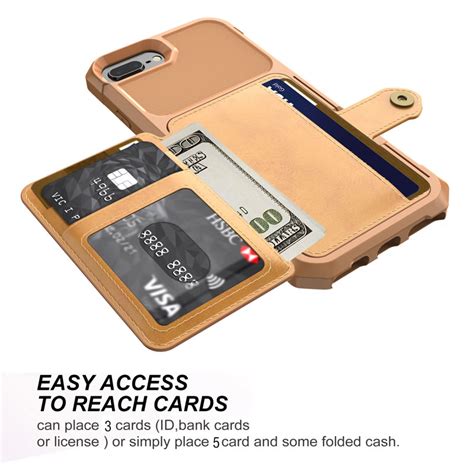 iphone   bumper armor rugged shockproof wallet case brown