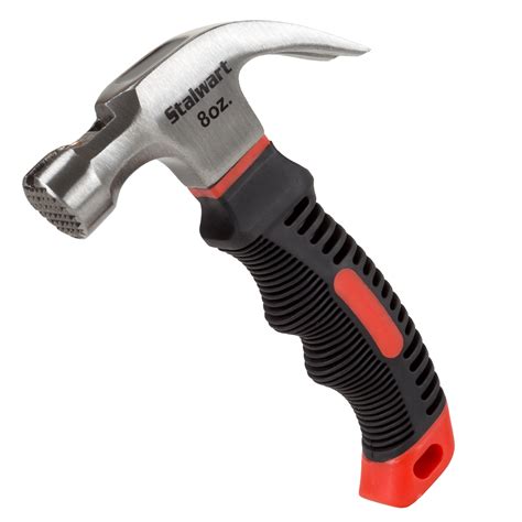 stalwart stubby claw mini fiberglass hammer  comfort grip handle