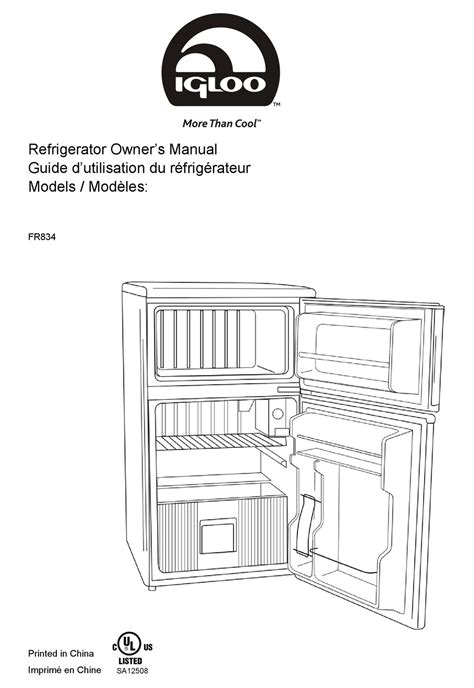 igloo fr refrigerator owners manual manualslib