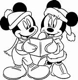 Disney Coloring Pages Christmas Mickey Mouse Mini Characters Printable Color Sheets Colouring Cartoon Print Printables Winter Drawing sketch template