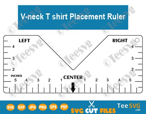 shirt placement ruler svg  neck diy shirt ruler  shirt ruler template
