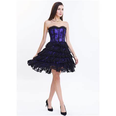 Victorian Elegant Sweetheart Neck Strapless Lace Overlay A Line Corset