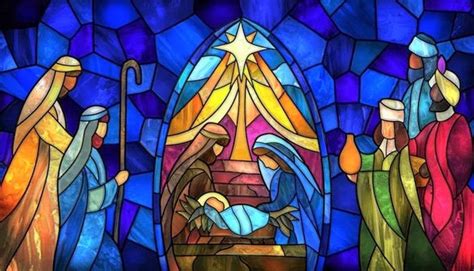 faux stained glass nativity window cling christmas manger etsy uk