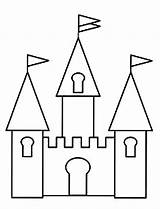 Castle Clipart Library Colouring Simple Pages sketch template