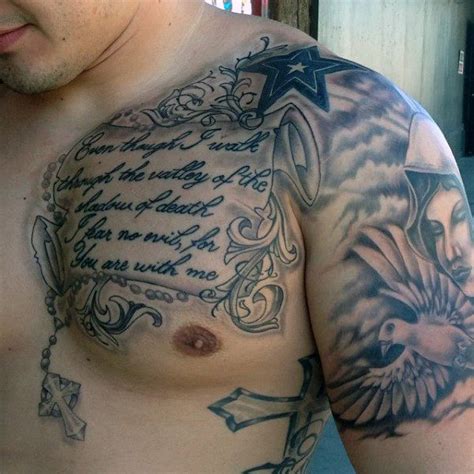 Scripture Chest Tattoos For Men