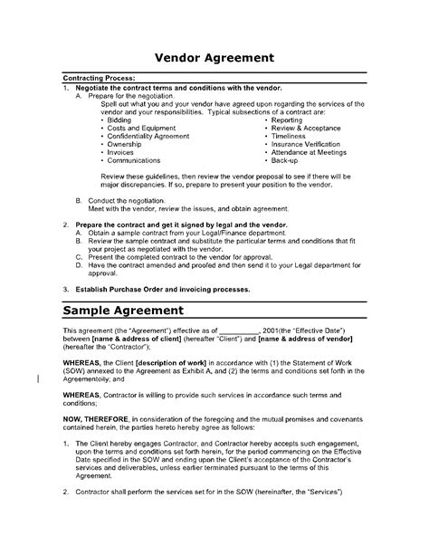 marketplace vendor agreement template