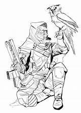 Destiny Coloring Pages Hunter Game Bungie Drawing Halo Fan Lineart Rex Silhouette Clip Oc Getdrawings Character sketch template