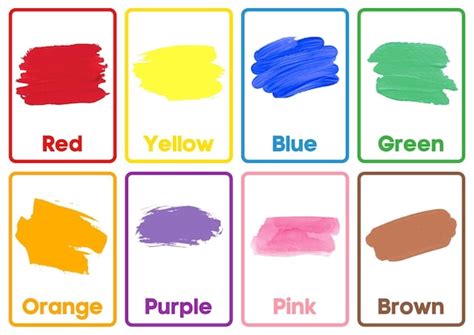 colorful printable flashcards instant  basic colors etsy