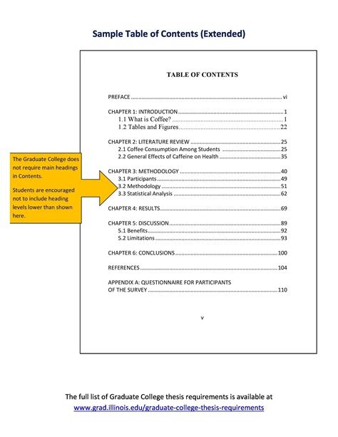 table  contents templates  examples template lab